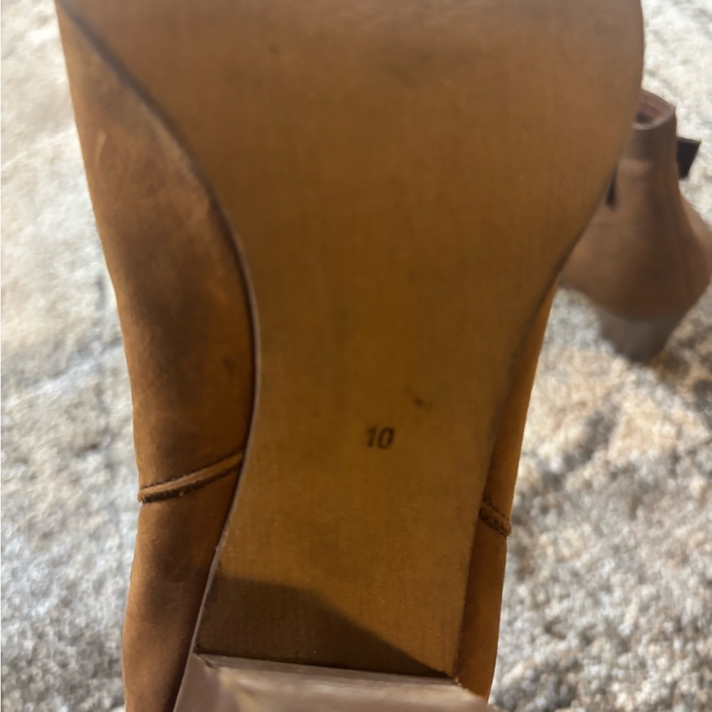 Madewell Lonny Leather Western Strap Block Heel Ankle Boot Size 10 Brown - Picture 8 of 8